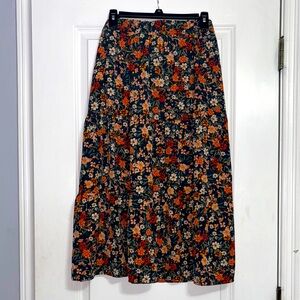 Floral Midi Skirt - Multicolor